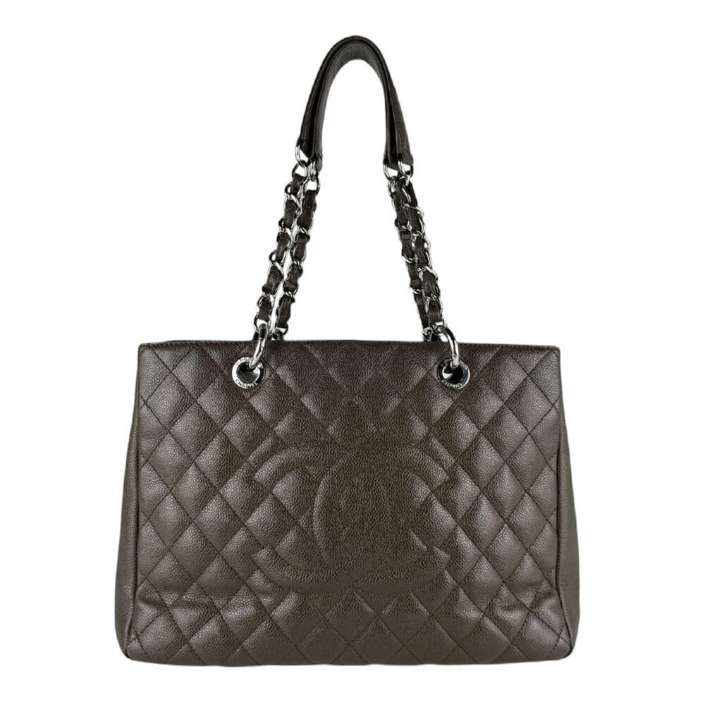 Chanel GST Shoulder Bag, Caviar Leather, Brown, Women's, z9805